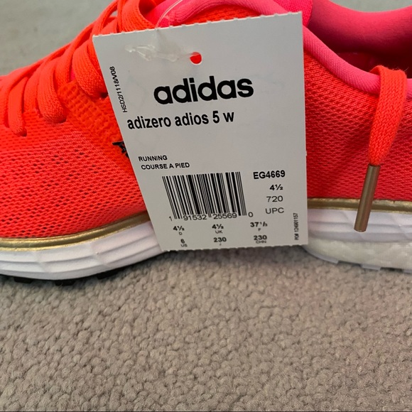 Adidas adios 5 Hot Coral Pink Reflective Sneakers - Picture 7 of 16